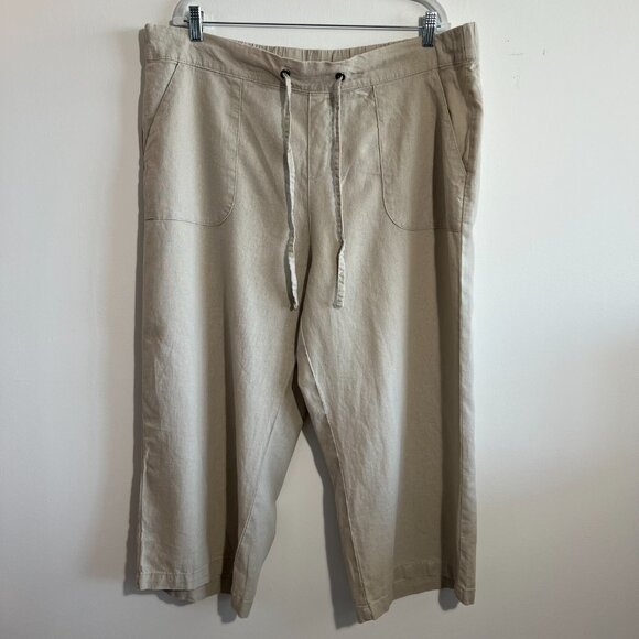 Naturals d&co beige Linen Blend pant - Picture 2 of 6